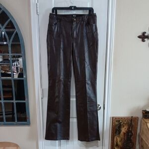 Metrostyle DARK CHOCOLATE Leather Flare "Jeans"